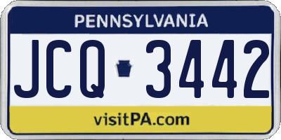PA license plate JCQ3442