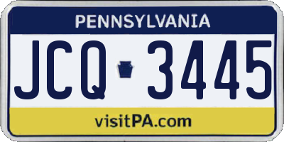 PA license plate JCQ3445