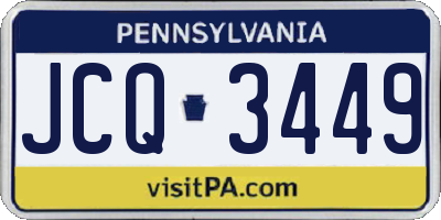 PA license plate JCQ3449