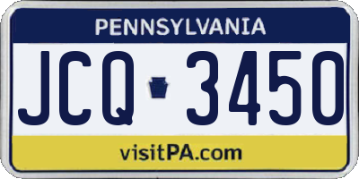 PA license plate JCQ3450