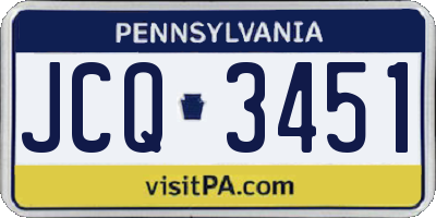 PA license plate JCQ3451