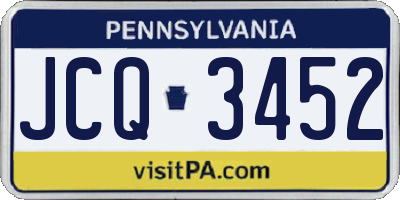 PA license plate JCQ3452