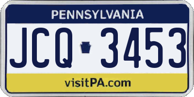PA license plate JCQ3453