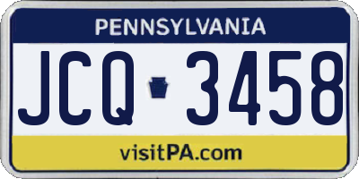 PA license plate JCQ3458