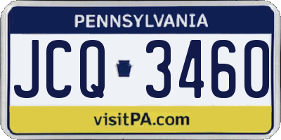 PA license plate JCQ3460