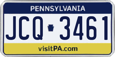 PA license plate JCQ3461