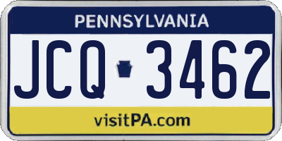 PA license plate JCQ3462