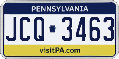 PA license plate JCQ3463
