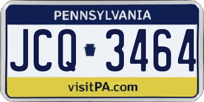PA license plate JCQ3464