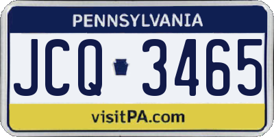 PA license plate JCQ3465