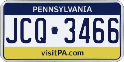 PA license plate JCQ3466