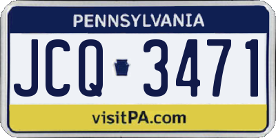 PA license plate JCQ3471