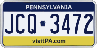 PA license plate JCQ3472