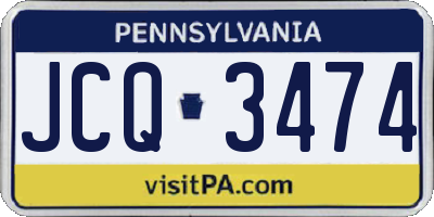 PA license plate JCQ3474