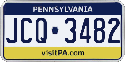 PA license plate JCQ3482