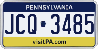 PA license plate JCQ3485