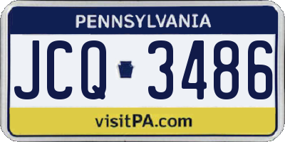 PA license plate JCQ3486