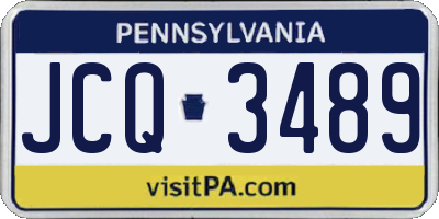 PA license plate JCQ3489