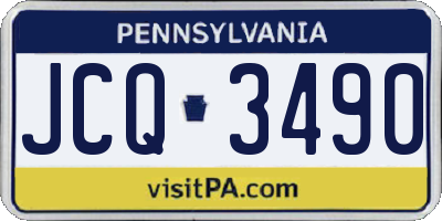 PA license plate JCQ3490