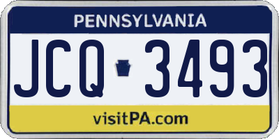 PA license plate JCQ3493