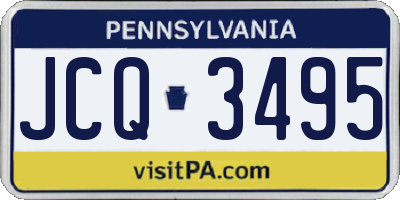 PA license plate JCQ3495