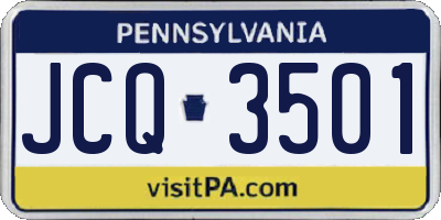 PA license plate JCQ3501