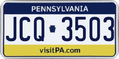 PA license plate JCQ3503