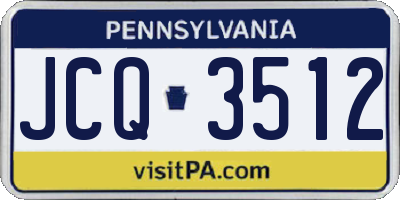 PA license plate JCQ3512