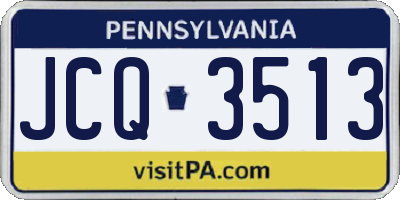 PA license plate JCQ3513