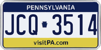 PA license plate JCQ3514