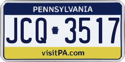 PA license plate JCQ3517