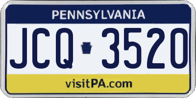 PA license plate JCQ3520