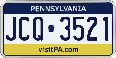PA license plate JCQ3521