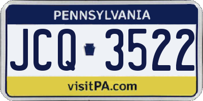 PA license plate JCQ3522
