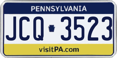 PA license plate JCQ3523