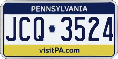 PA license plate JCQ3524