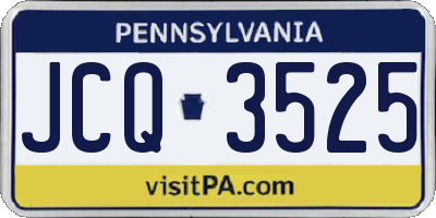 PA license plate JCQ3525