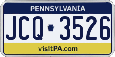 PA license plate JCQ3526