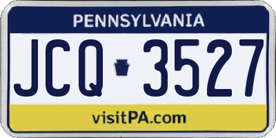PA license plate JCQ3527