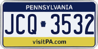 PA license plate JCQ3532