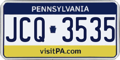PA license plate JCQ3535