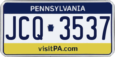 PA license plate JCQ3537