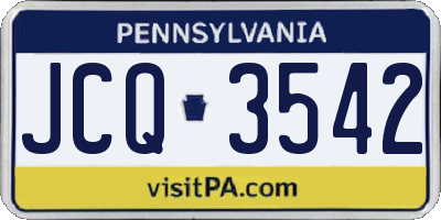 PA license plate JCQ3542