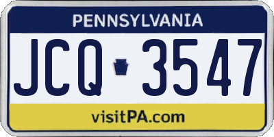PA license plate JCQ3547