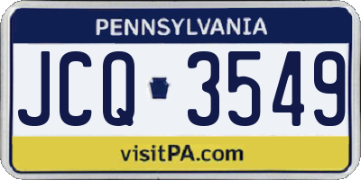 PA license plate JCQ3549