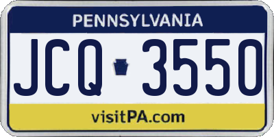 PA license plate JCQ3550