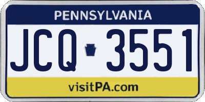 PA license plate JCQ3551