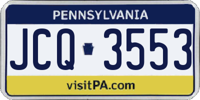 PA license plate JCQ3553