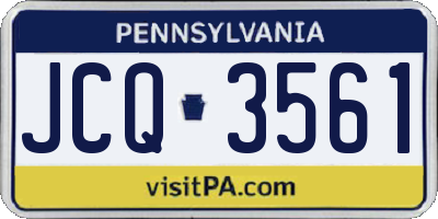 PA license plate JCQ3561