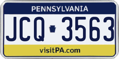 PA license plate JCQ3563